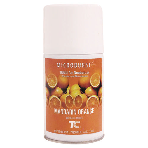 Image of Rubbermaid® Commercial Tc Microburst 9000 Air Freshener Refill, Mandarin Orange, 5.3 Oz Aerosol Spray, 4/carton