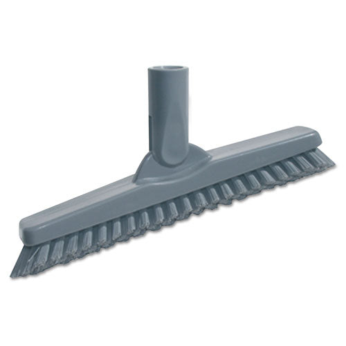 Image of Unger® SmartColor Swivel Corner Brush, Black Polypropylene Bristles, 8.83" Brush, Gray Plastic Handle