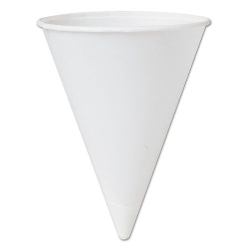 Image of SOLO® Bare Eco-Forward Treated Paper Cone Cups, 4.25 oz, White, 200/Bag, 25 Bags/Carton