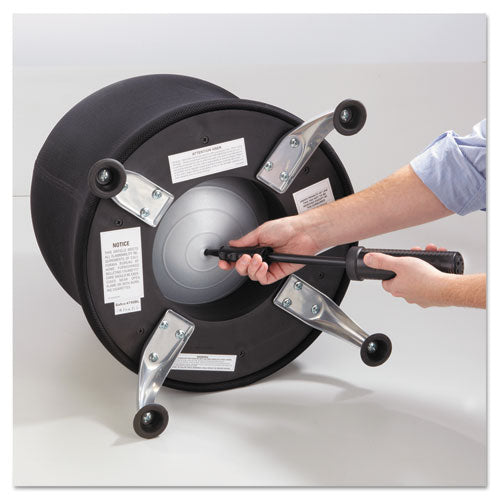 Image of Safco® Zenergy Ball Chair, Backless, Supports Up To 250 Lb, Black Fabric Seat, Silver Base
