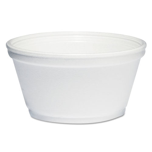 Image of Dart® Foam Container, Extra Squat, 8 oz, White, 1,000/Carton
