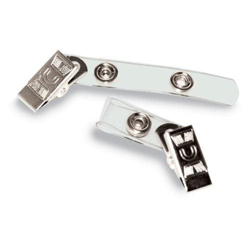 Image of Advantus Badge Straps With Clips, 0.38" X 2.75", Clear, 100/box