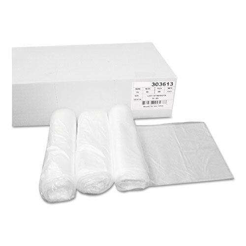 Image of Boardwalk® High-Density Can Liners, 30 gal, 10 mic, 30" x 36", Natural, Perforated Roll, 25 Bags/Roll, 20 Rolls/Carton