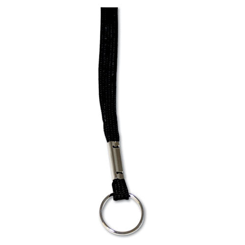 Image of Advantus Deluxe Lanyards, Metal Ring Fastener, 36" Long, Black, 24/Box