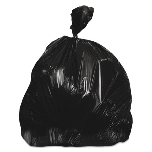 Image of Heritage High-Density Waste Can Liners, 56 gal, 22 mic, 43" x 48", Black, 25 Bags/Roll, 6 Rolls/Carton