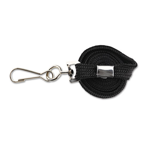Image of Advantus Deluxe Lanyards, Metal J-Hook Fastener, 36" Long, Black, 24/Box