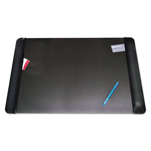 Image of Artistic® Executive Desk Pad With Antimicrobial Protection, Leather-Like Side Panels, 36 X 20, Black