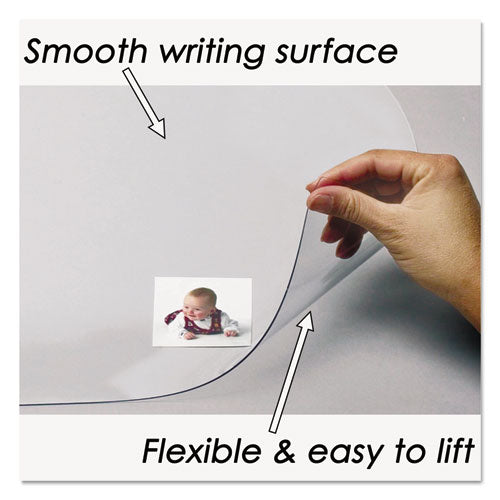 Image of Artistic® KrystalView Desk Pad with Antimicrobial Protection, Glossy Finish, 22 x 17, Clear