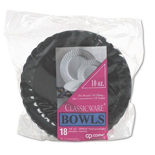 Image of WNA Classicware Plates, Plastic, 10.25" Dia, Black, 144/carton