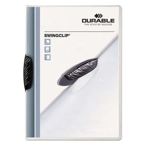 Image of Durable® Swingclip Clear Report Cover, Swing Clip, 8.5 X 11, Black Clip, 25/box