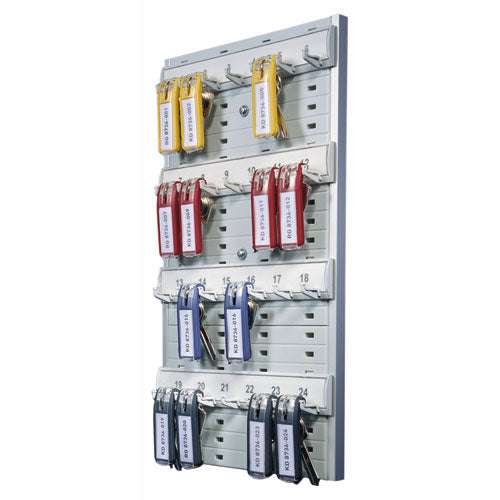 Image of Durable® Key Rack, 24-Tag Capacity, Plastic, Gray, 8.38 x 1.38 x 14.13