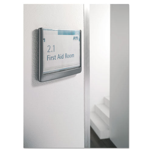 Image of Durable® Click Sign Holder For Interior Walls, 6.75 x 0.63 x 5.13, Gray