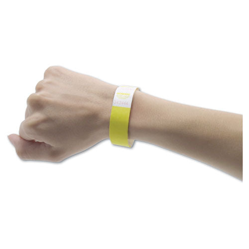 Image of Advantus Crowd Management Wristbands, Sequentially Numbered, 9.75" x 0.75", Yellow, 500/Pack