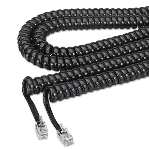 Image of Softalk® Coiled Phone Cord, Plug/Plug, 25 ft, Ivory