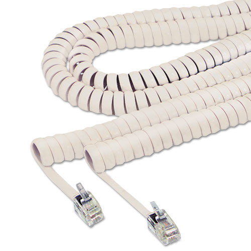 Image of Softalk® Coiled Phone Cord, Plug/Plug, 12 ft, Ivory