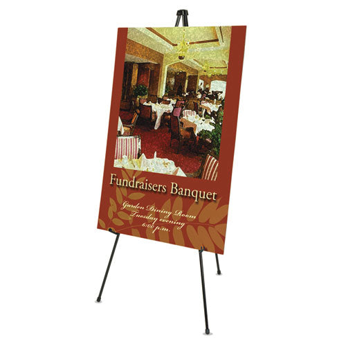 Image of Quartet® Heavy-Duty Adjustable Instant Easel Stand, 25" To 63" High, Steel, Black