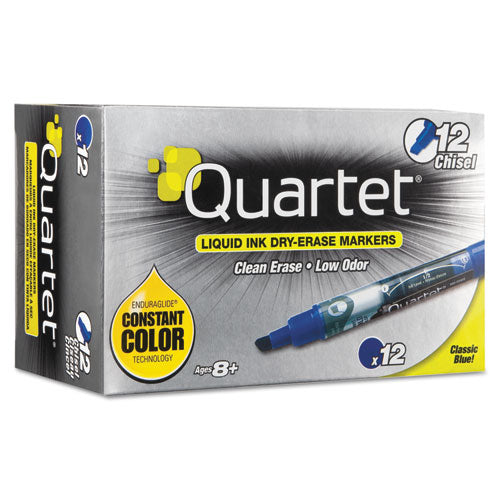 Image of Quartet® Enduraglide Dry Erase Marker, Broad Chisel Tip, Blue, Dozen