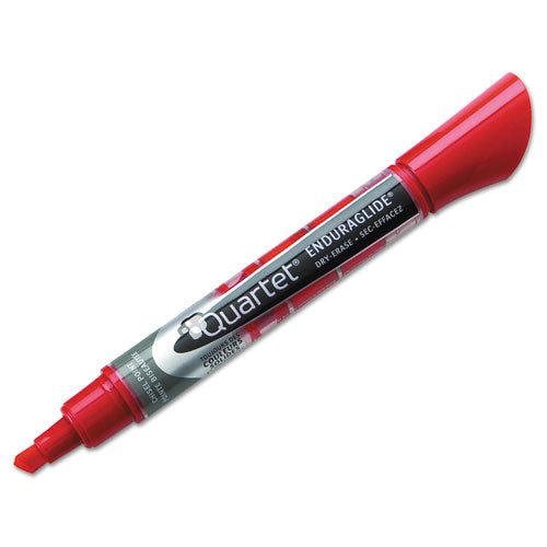 Image of Quartet® Enduraglide Dry Erase Marker, Broad Chisel Tip, Red, Dozen