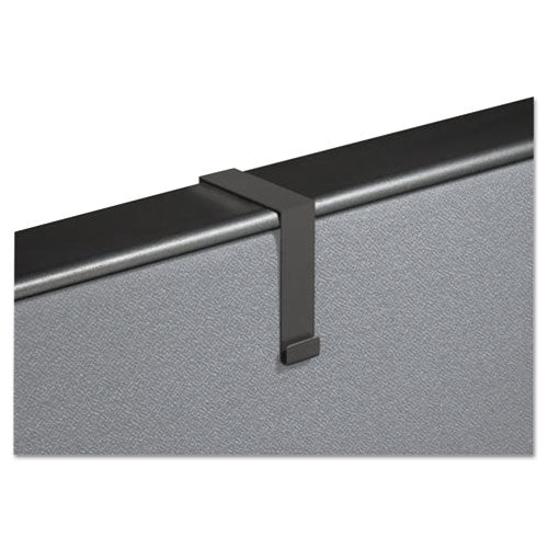 Image of Quartet® Cubicle Partition Hangers, For 1.5" to 2.5" Thick Partition Walls, Black, 2/Set