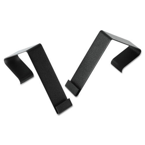 Image of Quartet® Cubicle Partition Hangers, For 1.5" to 2.5" Thick Partition Walls, Black, 2/Set