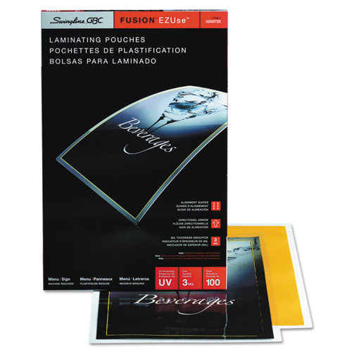 Image of GBC® Ezuse Thermal Laminating Pouches, 3 Mil, 11.5" X 17.5", Gloss Clear, 100/box