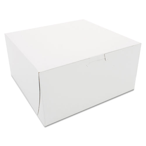 Image of SCT® White One-Piece Non-Window Bakery Boxes, 8 x 8 x 4, White, Paper, 250/Carton