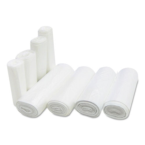 Image of Inteplast Group High-Density Commercial Can Liners, 7 gal, 6 mic, 20" x 22", Clear, Perforated Roll, 50 Bags/Roll, 40 Rolls/Carton