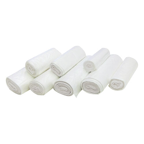 Image of Inteplast Group High-Density Commercial Can Liners, 7 gal, 6 mic, 20" x 22", Clear, Perforated Roll, 50 Bags/Roll, 40 Rolls/Carton
