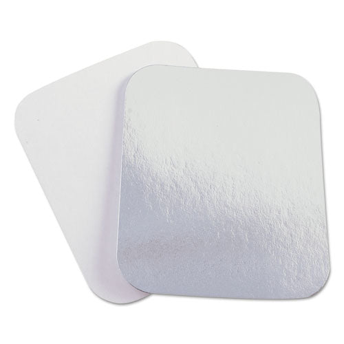 Image of HFA® Laminated Board Lid, 7 x 5, Silver/White, Aluminum, 500/Carton
