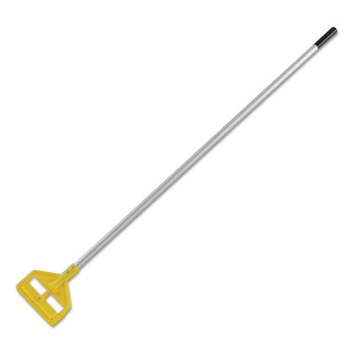 Image of Rubbermaid® Commercial Invader Aluminum Side-Gate Wet-Mop Handle, 60", Gray/yellow
