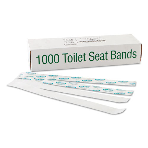 Image of Bagcraft Sani/shield Printed Toilet Seat Band, 16 X 1.5, Deep Blue/white, 1,000/carton
