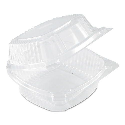 Image of Pactiv Evergreen ClearView SmartLock Hinged Lid Container, 20 oz, 5.75 x 6 x 3, Clear, Plastic, 500/Carton