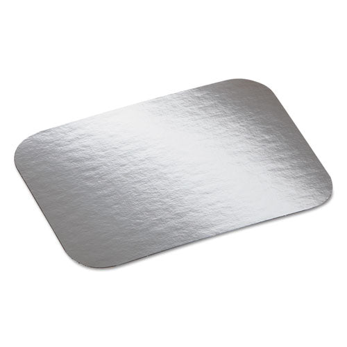 Image of HFA® Laminated Board Lid, 7 x 5, Silver/White, Aluminum, 500/Carton