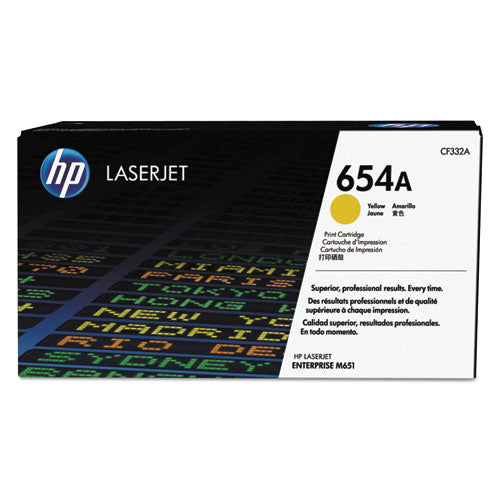 Image of HP HP 654a, (cf332a) Yellow Original Laserjet Toner Cartridge