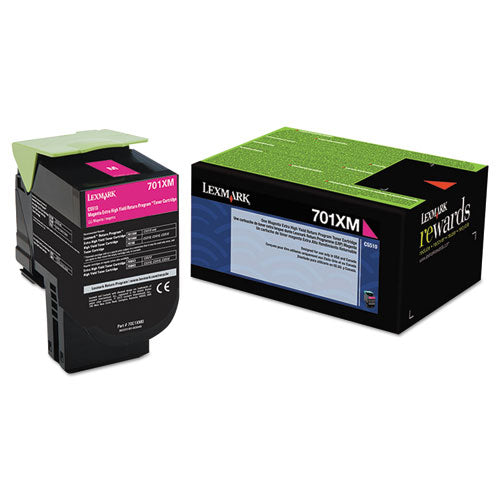 Image of Lexmark 70c1xm0 Return Program Extra High-Yield Toner, 4,000 Page-Yield, Magenta