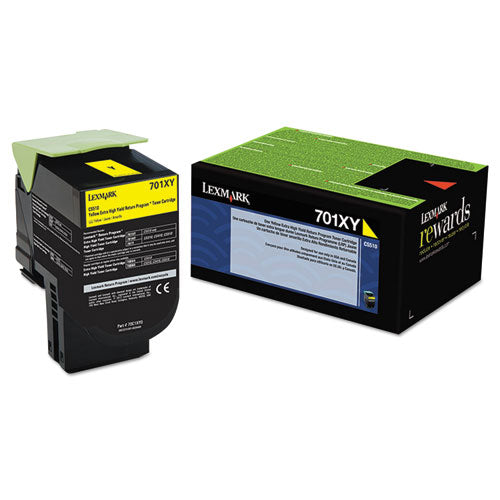 Image of Lexmark 70c1xy0 Return Program Extra High-Yield Toner, 4,000 Page-Yield, Yellow