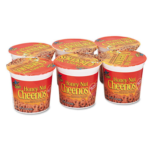 Image of General Mills Honey Nut Cheerios Cereal, Single-Serve 1.8 Oz Cup, 6/pack