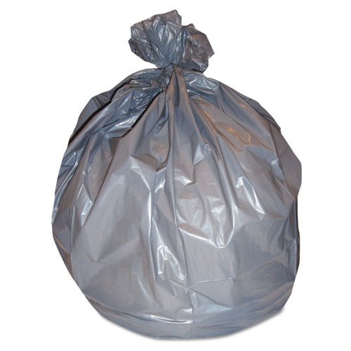 Image of Heritage Linear Low-Density Can Liners, 55 gal, 1.7 mil, 39" x 56", Silver, Flat Pack, 50/Carton