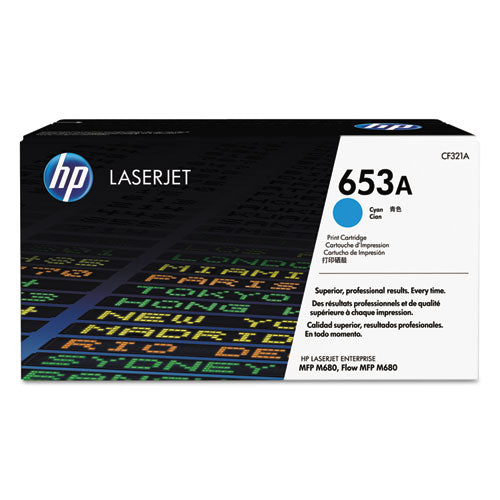 Image of HP HP 653a, (cf321a) Cyan Original Laserjet Toner Cartridge