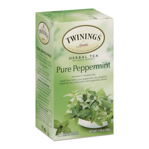 Image of TWININGS® Tea Bags, Pure Peppermint, 1.76 Oz, 25/box