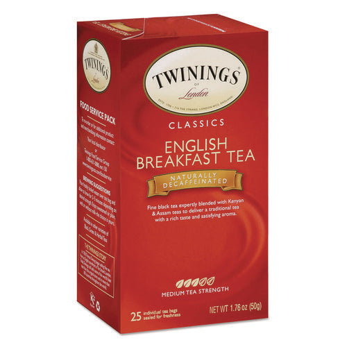 Image of TWININGS® Tea Bags, English Breakfast Decaf, 1.76 Oz, 25/box