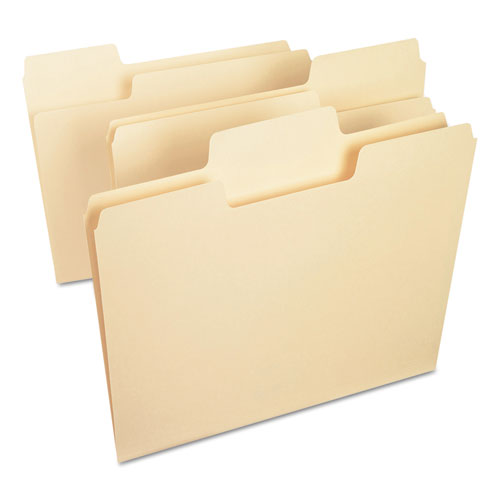 Image of Smead SuperTab Top Tab File Folders, 1/3-Cut Tabs: Assorted, Letter Size, 0.75" Expansion, 11-pt Manila, 100/Box