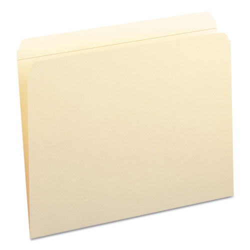 Image of Smead Reinforced Tab Manila File Folders, Straight Tabs, Letter Size, 0.75" Expansion, 11-pt Manila, 100/Box