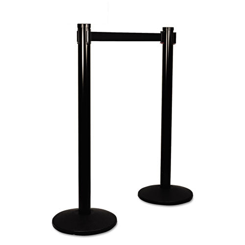 Image of Tatco Adjusta-Tape Crowd Control Posts Only, Steel, 40" High, Black, 2/box