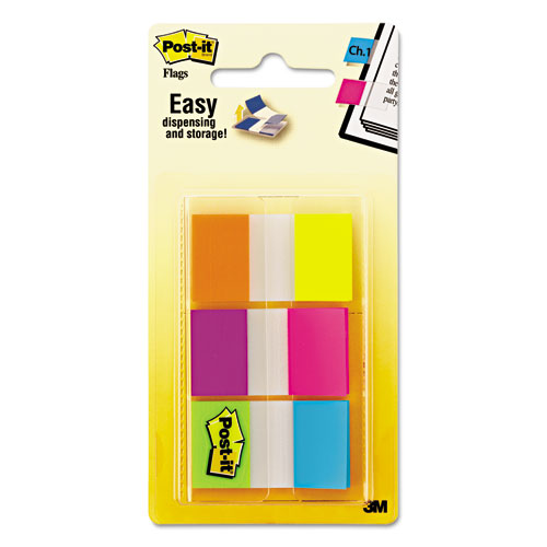 Image of Post-it® Flags Page Flags In Portable Dispenser, Assorted Brights, 60 Flags/pack