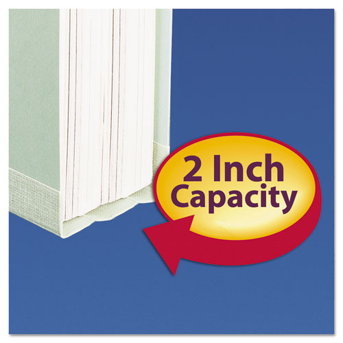 Image of Smead Expanding Recycled Heavy Pressboard Folders, 1/3-Cut Tabs: Assorted, Legal Size, 2" Expansion, Gray-Green, 25/Box