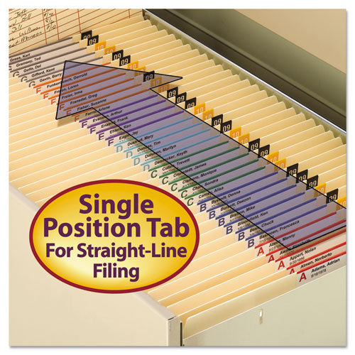 Image of Smead Reinforced Tab Manila File Folders, Straight Tabs, Letter Size, 0.75" Expansion, 11-pt Manila, 100/Box
