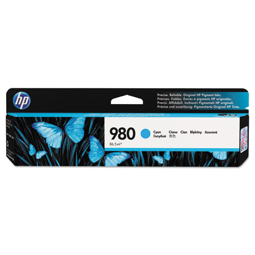 Image of HP HP 980, (d8j07a) Cyan Original Ink Cartridge