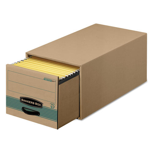Image of Bankers Box® Stor/drawer Steel Plus Extra Space-Savings Storage Drawers, Letter Files, 14" X 25.5" X 11.5", Kraft/green, 6/carton