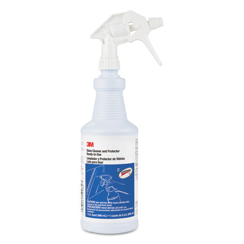 Image of 3M Ready-To-Use Glass Cleaner With Scotchgard, Apple, 32 Oz Spray Bottle, 12/carton